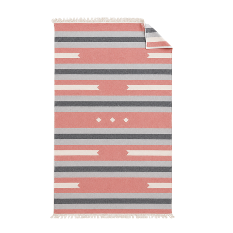 Stripe Throw Cotton Loincloth Smoked-White 100x170 cm