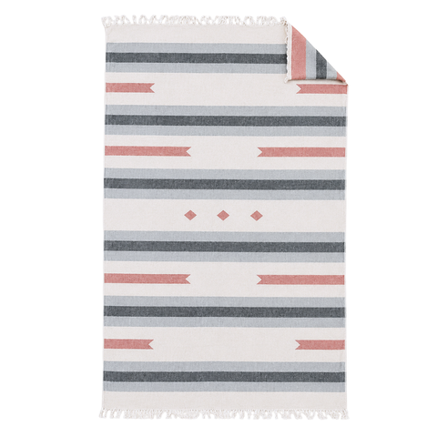Stripe Throw Cotton Loincloth Smoked-White 100x170 cm