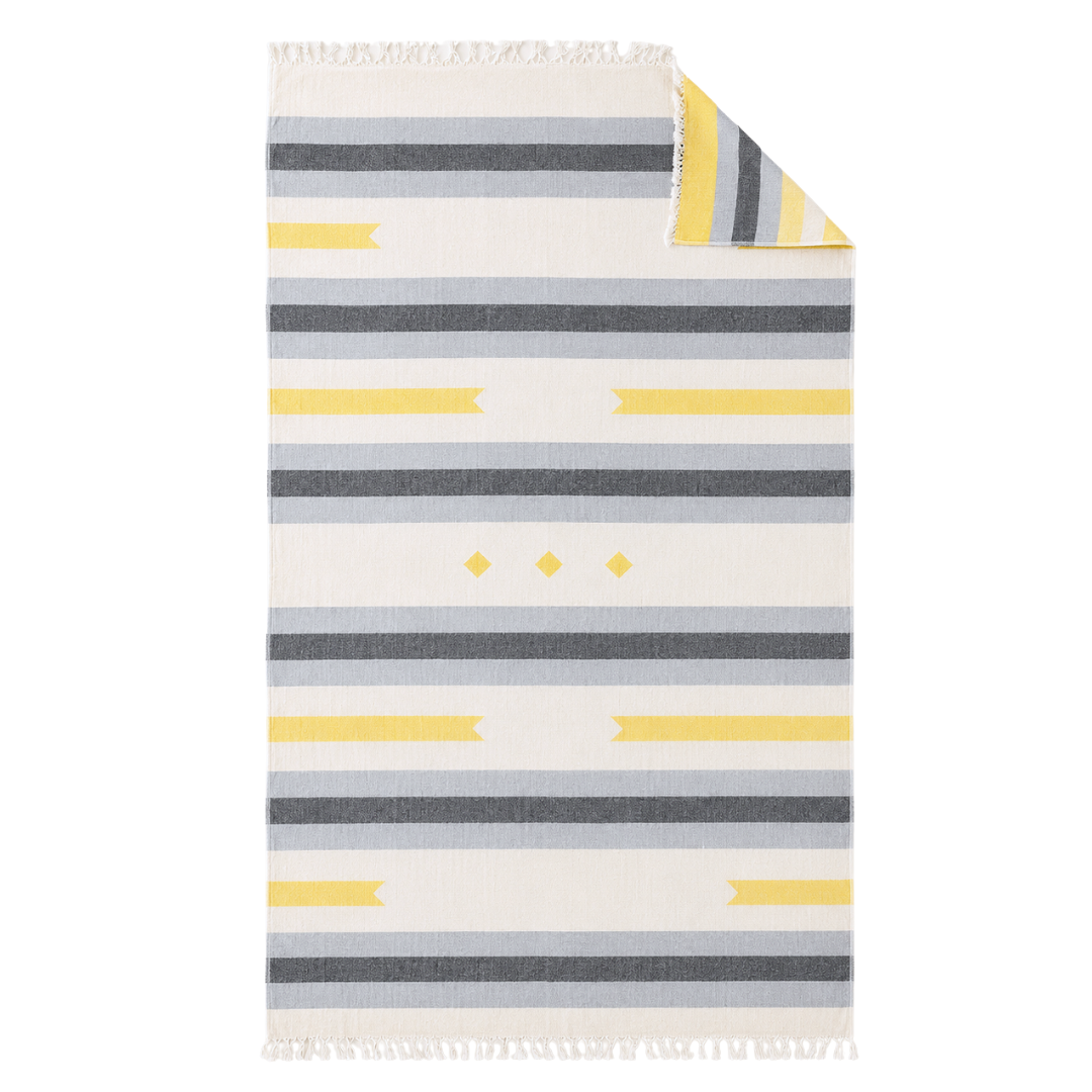Stripe Throw Cotton Loincloth Smoked-White 100x170 cm