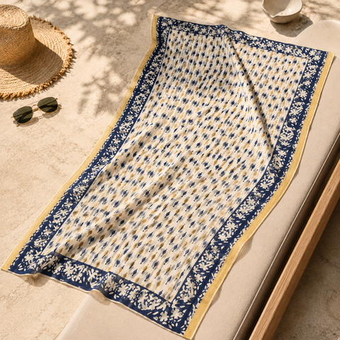 Cyra 100% Cotton Shawl Blue