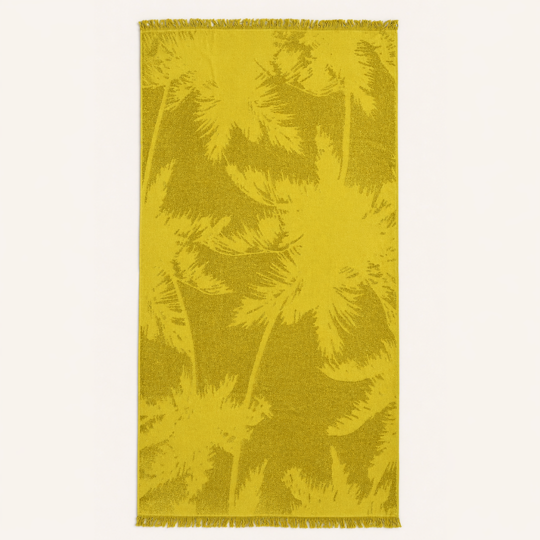 Tree Patterned Beach Towel Green