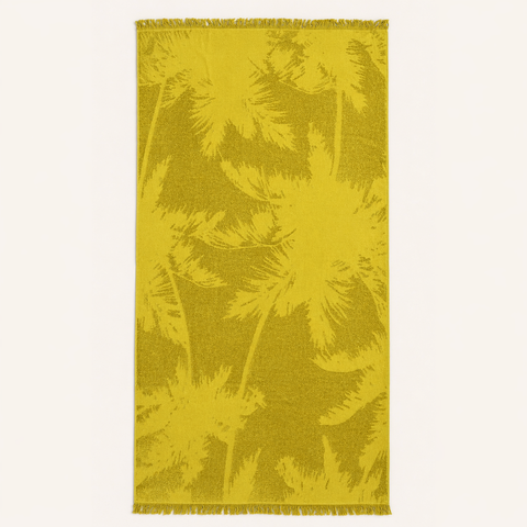 Tree Patterned Beach Towel Green