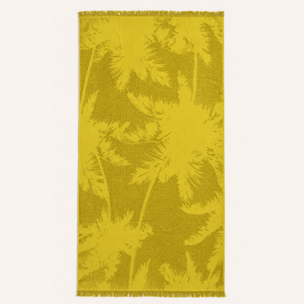 Tree Patterned Beach Towel Green