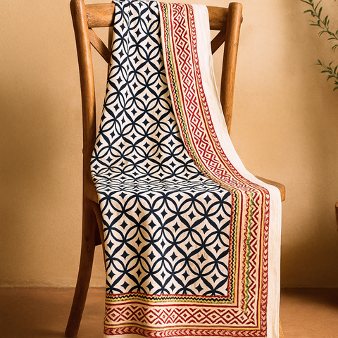 Cyra 100% Cotton Shawl Blue
