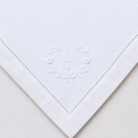 White Embroidered Linen Napkin Set (Pack of 4)