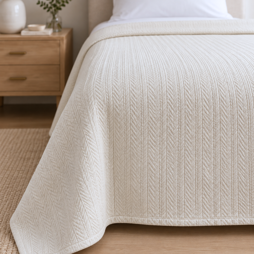 Mila %100 Pamuk Tek Kişilik Pike 160x240 cm Krem