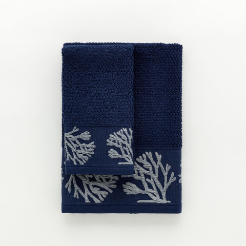 Fish Cotton Face Towel 50x90 cm Blue