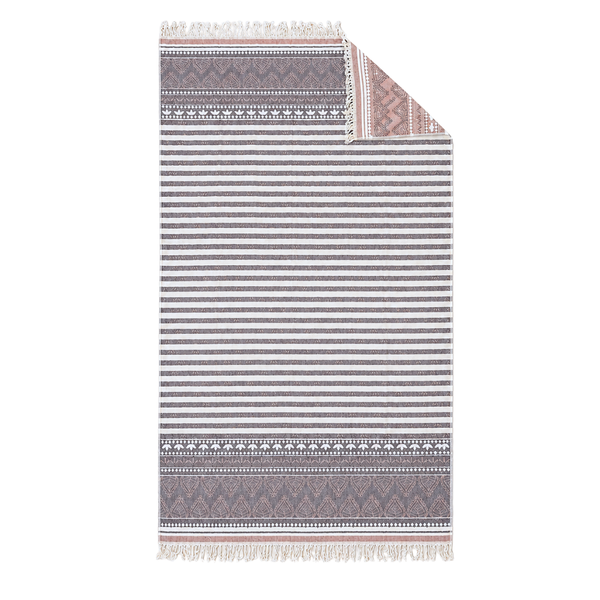 Stripe Throw Cotton Loincloth Smoked-White 100x170 cm