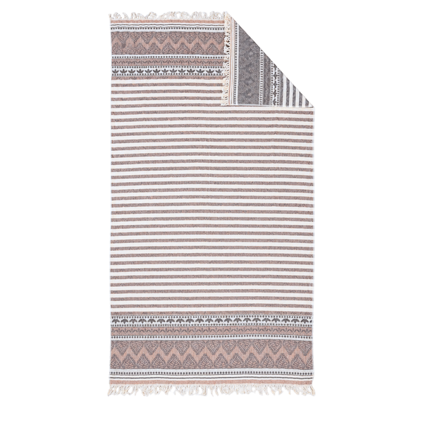 Stripe Throw Cotton Loincloth Smoked-White 100x170 cm