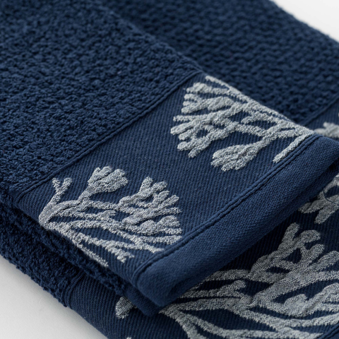 Fish Cotton Face Towel 50x90 cm Blue