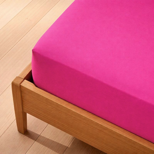 King Size Lastikli Bambu Aloe Vera Çarşaf 180x200 cm Fuşya