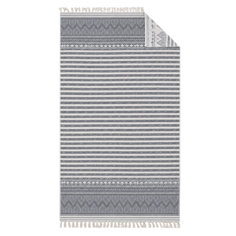Stripe Throw Cotton Loincloth Smoked-White 100x170 cm