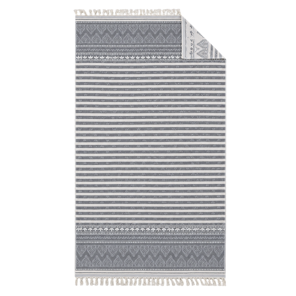 Stripe Throw Cotton Loincloth Smoked-White 100x170 cm