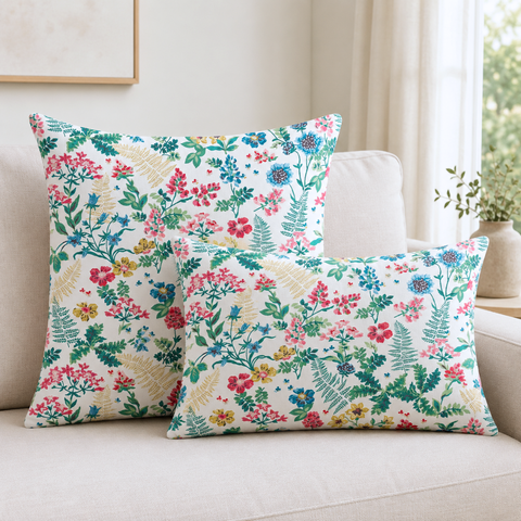 Summer Garden Throw Pillow Cover 45x45 cm