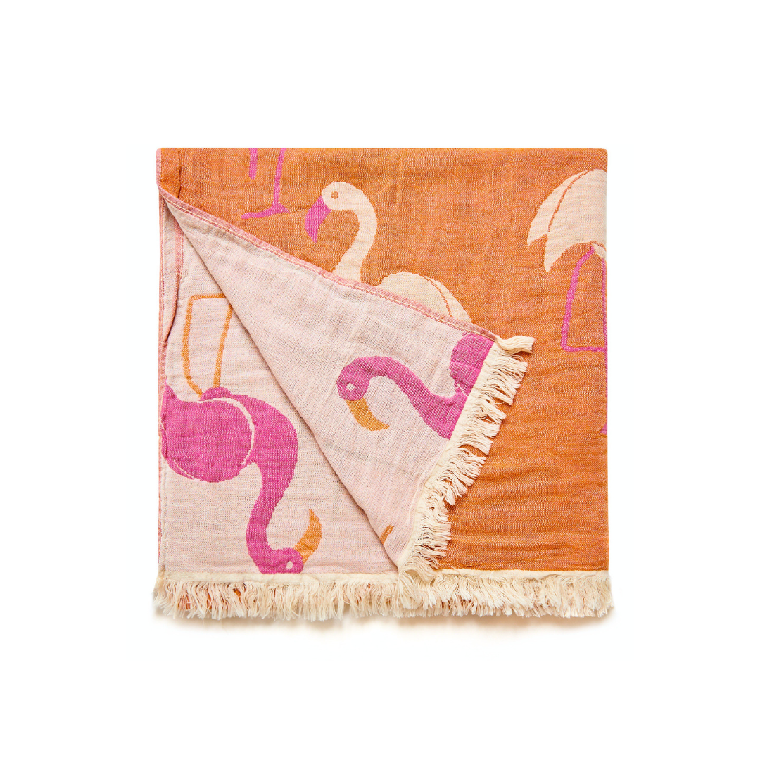 Coral Throw Muslin Cotton Loincloth Red 90x200 cm