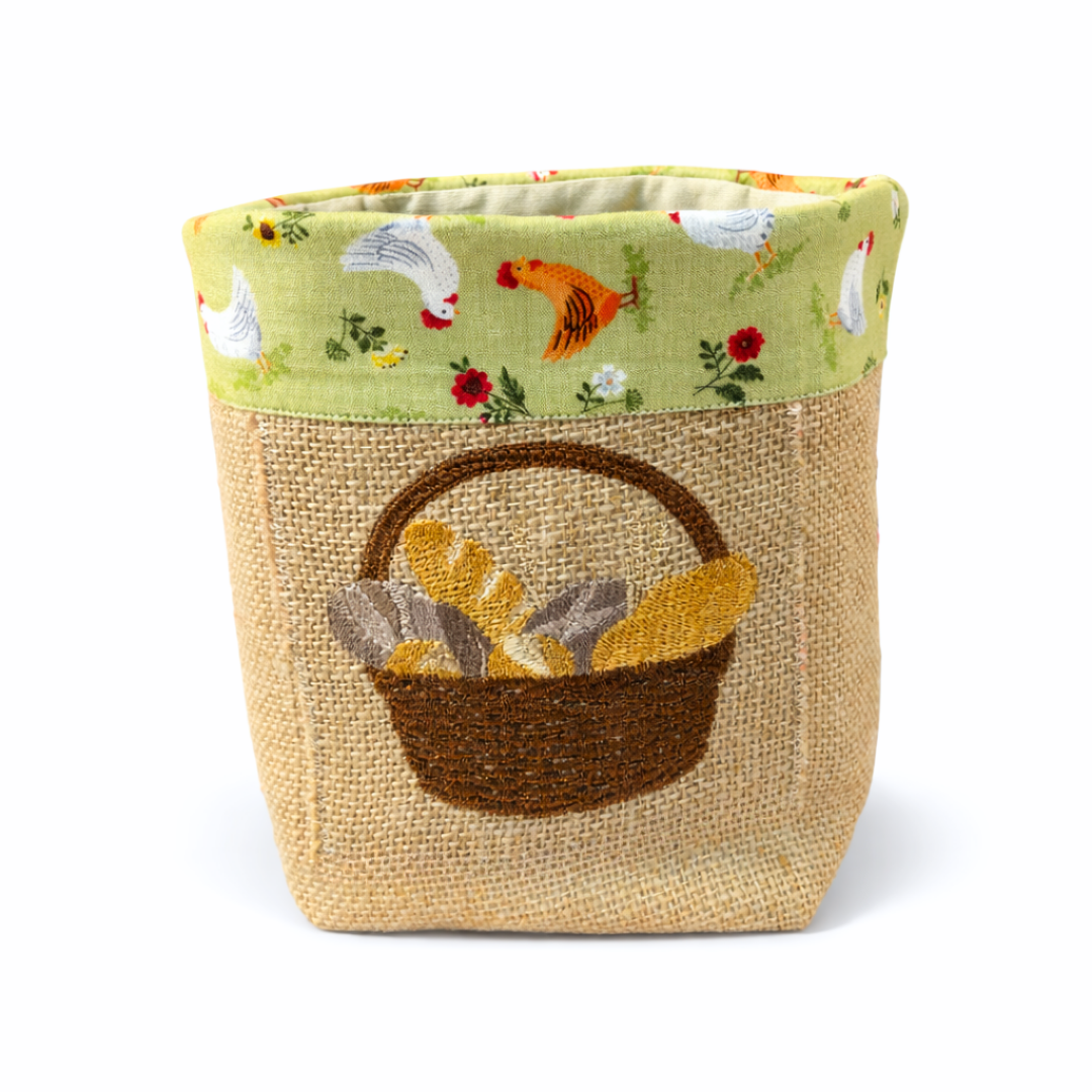 Bread Design Woven Basket Rooster Pattern