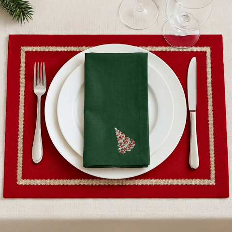 Genoa Woven Linen Stain Resistant Napkin Gray (Pack of 2)