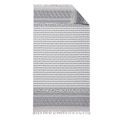 Stripe Throw Cotton Loincloth Smoked-White 100x170 cm