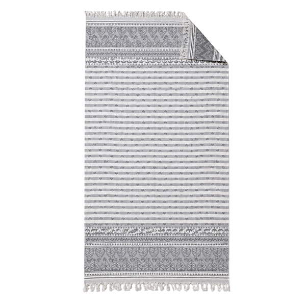 Stripe Throw Cotton Loincloth Smoked-White 100x170 cm