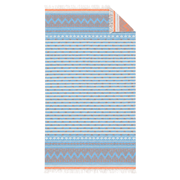 Stripe Throw Cotton Loincloth Smoked-White 100x170 cm