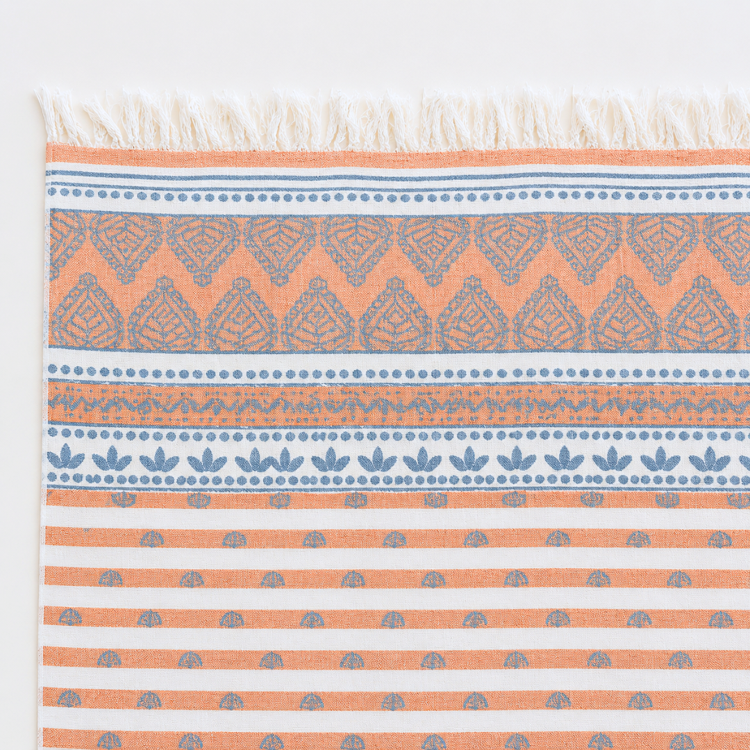 Stripe Throw Cotton Loincloth Smoked-White 100x170 cm