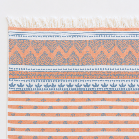 Stripe Throw Cotton Loincloth Smoked-White 100x170 cm