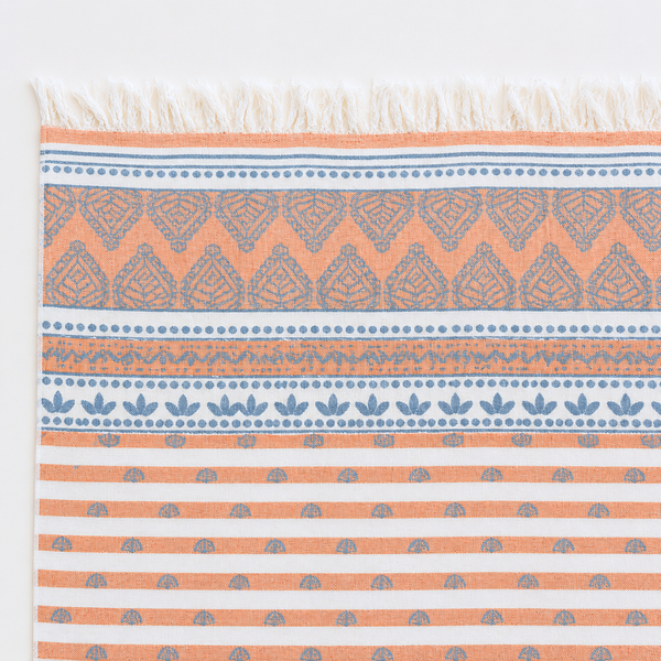 Stripe Throw Cotton Loincloth Smoked-White 100x170 cm