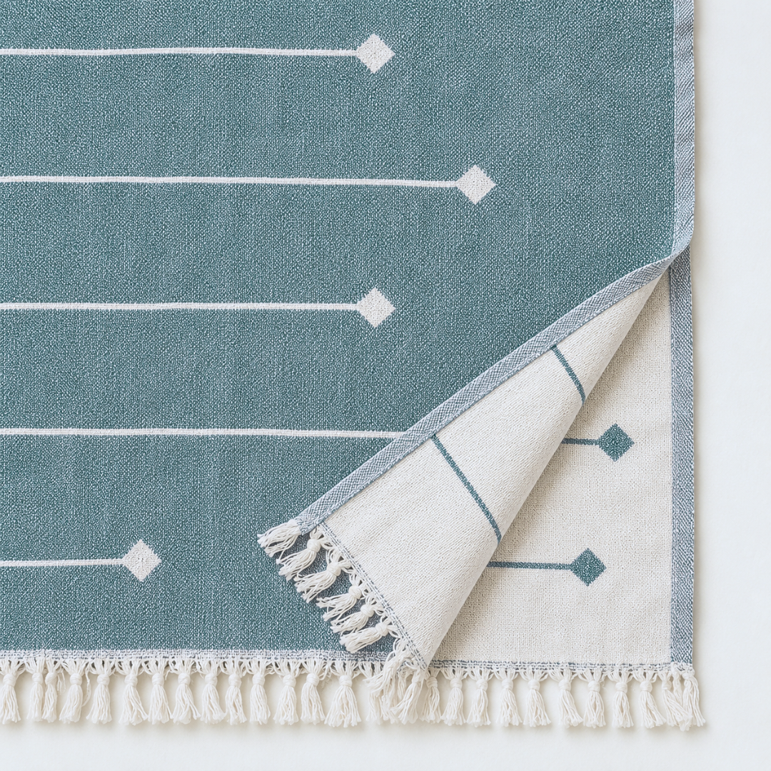 Stripe Throw Cotton Loincloth Smoked-White 100x170 cm