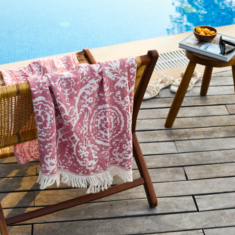 Coral Throw Muslin Cotton Loincloth Red 90x200 cm
