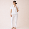 Dreamy İşlemeli Pamuk Kadın Pijama Takımı Beyaz