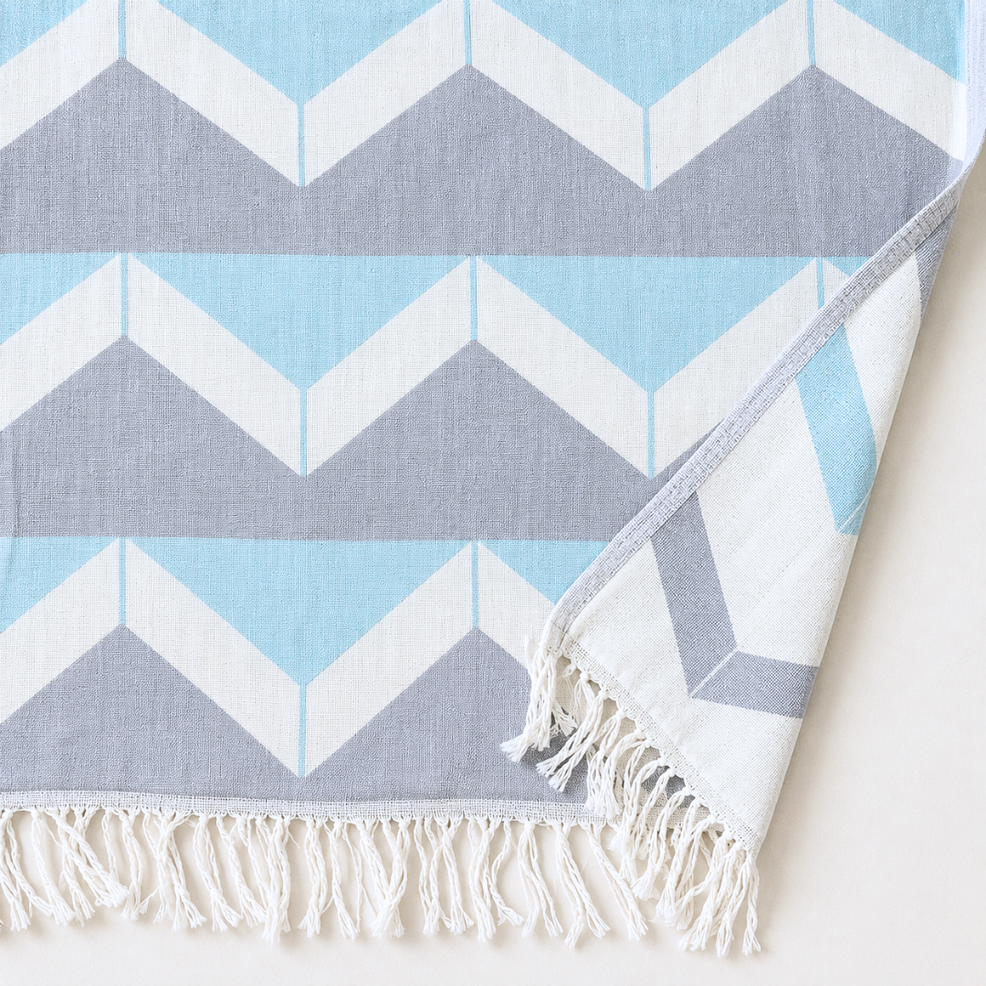 Stripe Throw Cotton Loincloth Smoked-White 100x170 cm