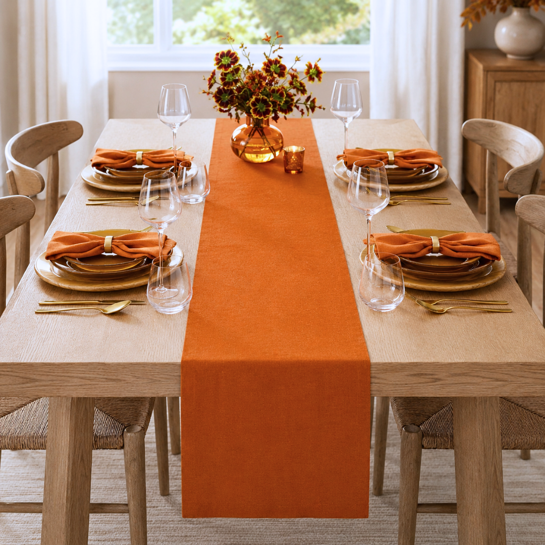 Genoa Woven Linen Stain Resistant Runner 50x150 cm Beige
