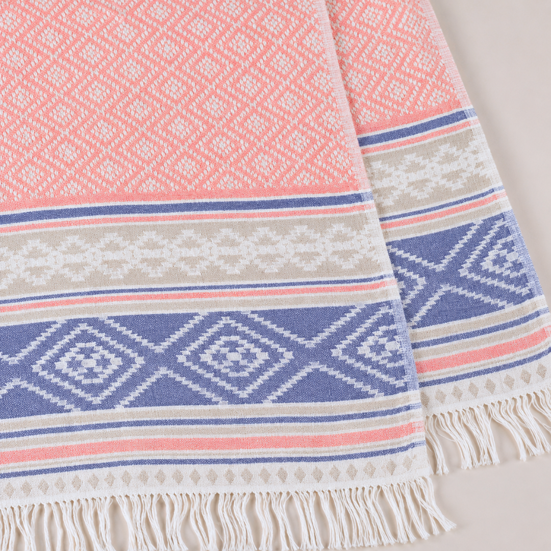 Stripe Throw Cotton Loincloth Smoked-White 100x170 cm