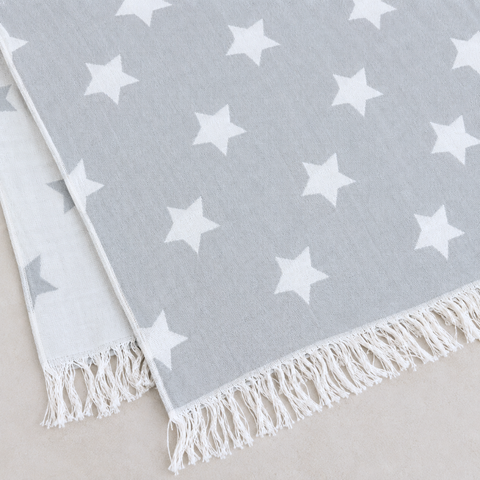 Stripe Throw Cotton Loincloth Smoked-White 100x170 cm