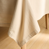 Genoa Woven Linen Stain Resistant Table Cloth Beige