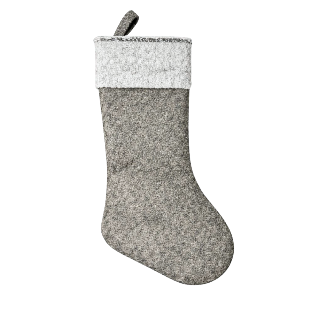 Santa Dekoratif Yılbaşı Çorabı Gri