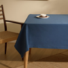Genoa Woven Linen Stain Resistant Table Cloth Navy Blue