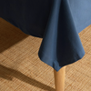 Genoa Woven Linen Stain Resistant Table Cloth Navy Blue
