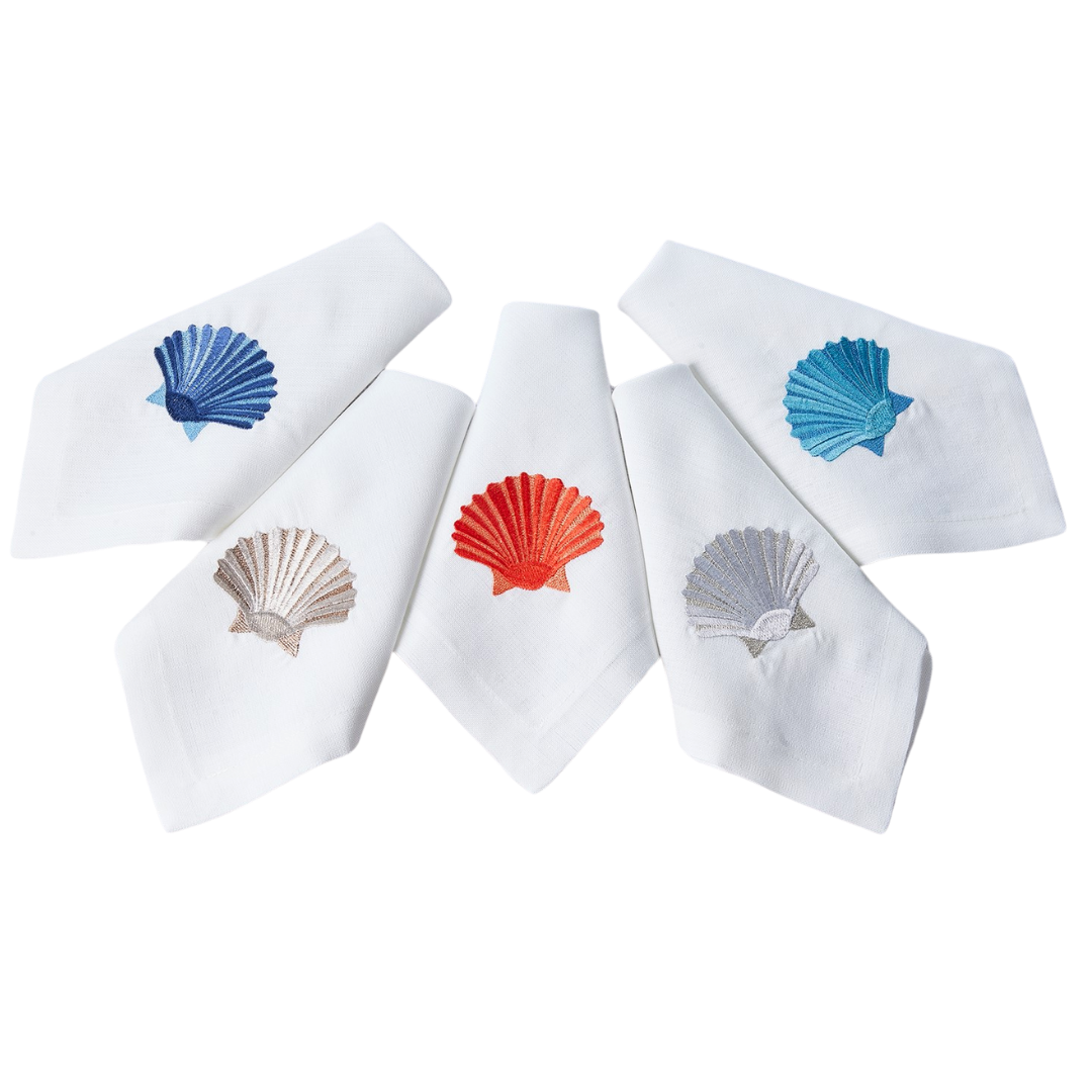 Shell Leke Tutmaz Keten Peçete 45x45 cm Gümüş (2'li Set)