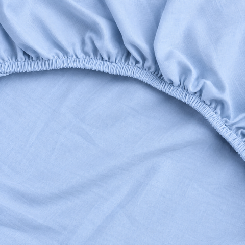 Stella 100% Cotton Ranforce Double Elastic Bed Sheet 160x200 cm Light Blue