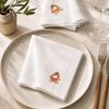 Coral Embroidered Linen Napkin Set (Pack of 4)