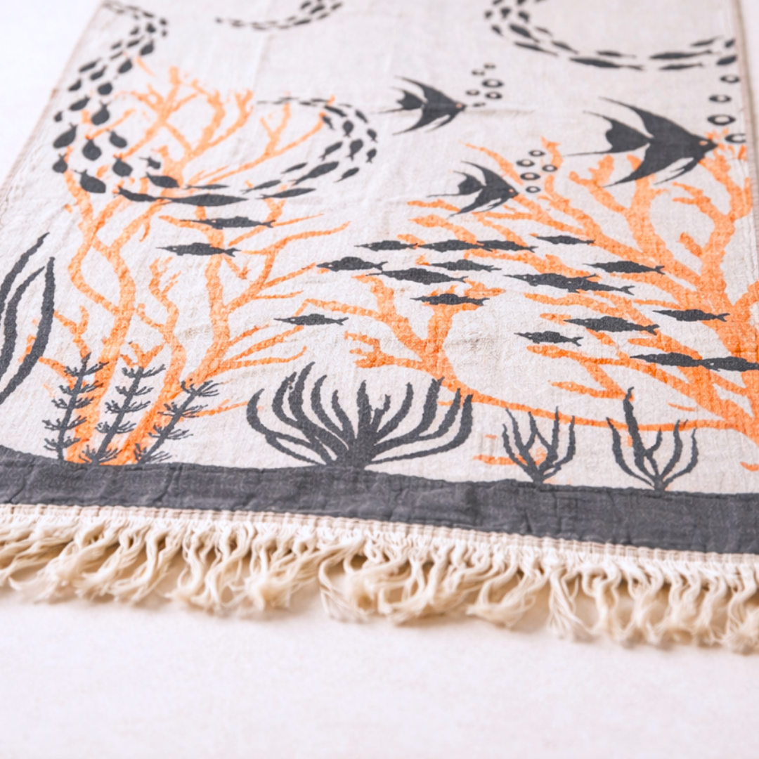 Coral Throw Muslin Cotton Loincloth Red 90x200 cm