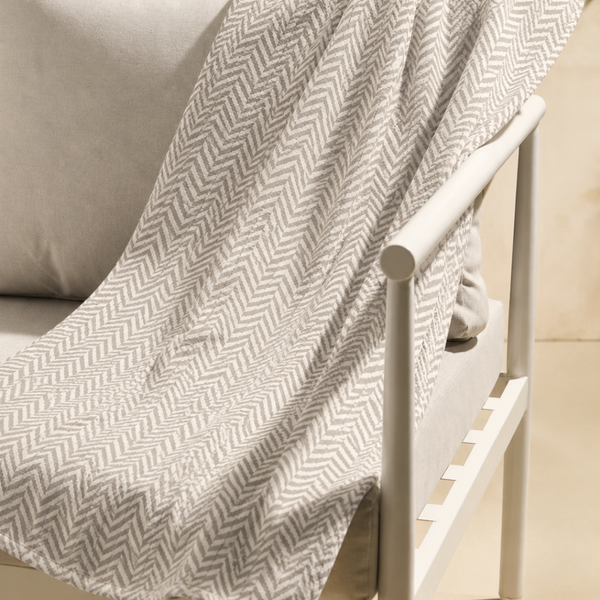Stripe Throw Cotton Loincloth Smoked-White 100x170 cm