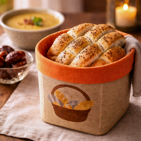 Bread Design Woven Basket Rooster Pattern