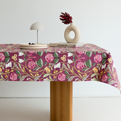 Cyra Premium Linen Tablecloth Red