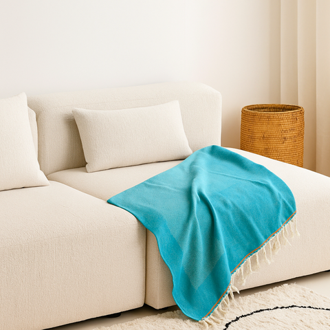 Alba 100% Cotton Throw Blanket 150x220 cm Yellow 