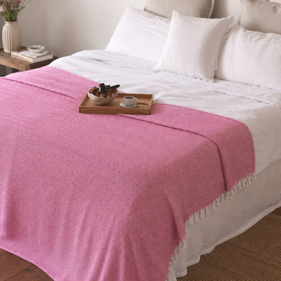 Ashley Multi-Purpose Double Cotton Bedspread 200x240 cm Pomegranate Flower