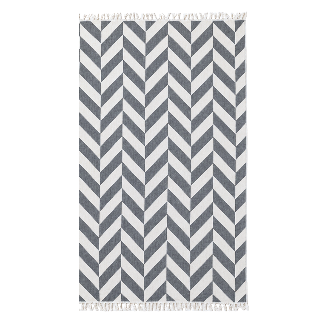 Stripe Throw Cotton Loincloth Smoked-White 100x170 cm