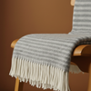 Woolmark Single Person Pure Wool Blanket Checked Mustard