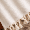 Laura Cotton Throw Blanket - Blanket Cream